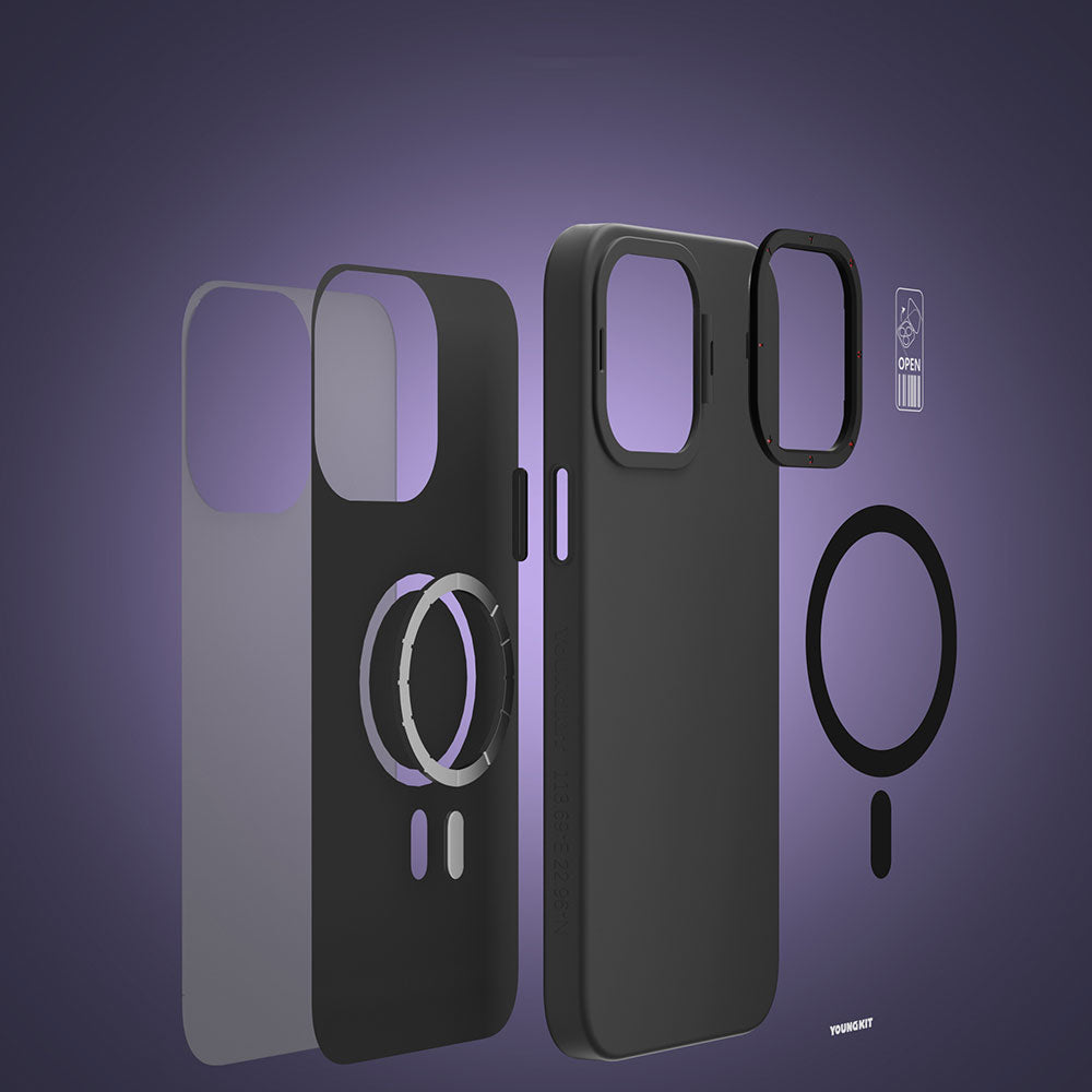 Youngkit Standlı Hermit Bracket Serisi iPhone Siyah Kapak - enzaksesuar