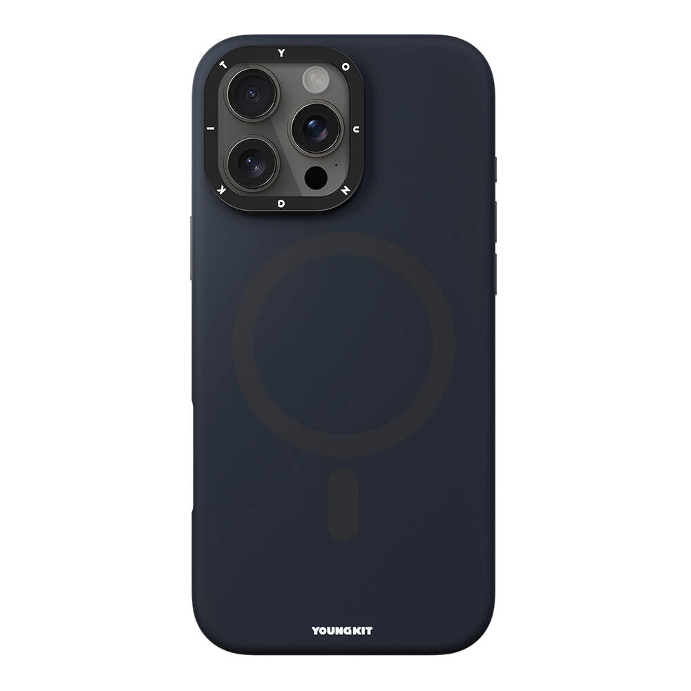 Magsafe Şarj Özellikli Kamera Standlı Silikon Youngkit Bitty Cream Mavi Kapak - enzaksesuar