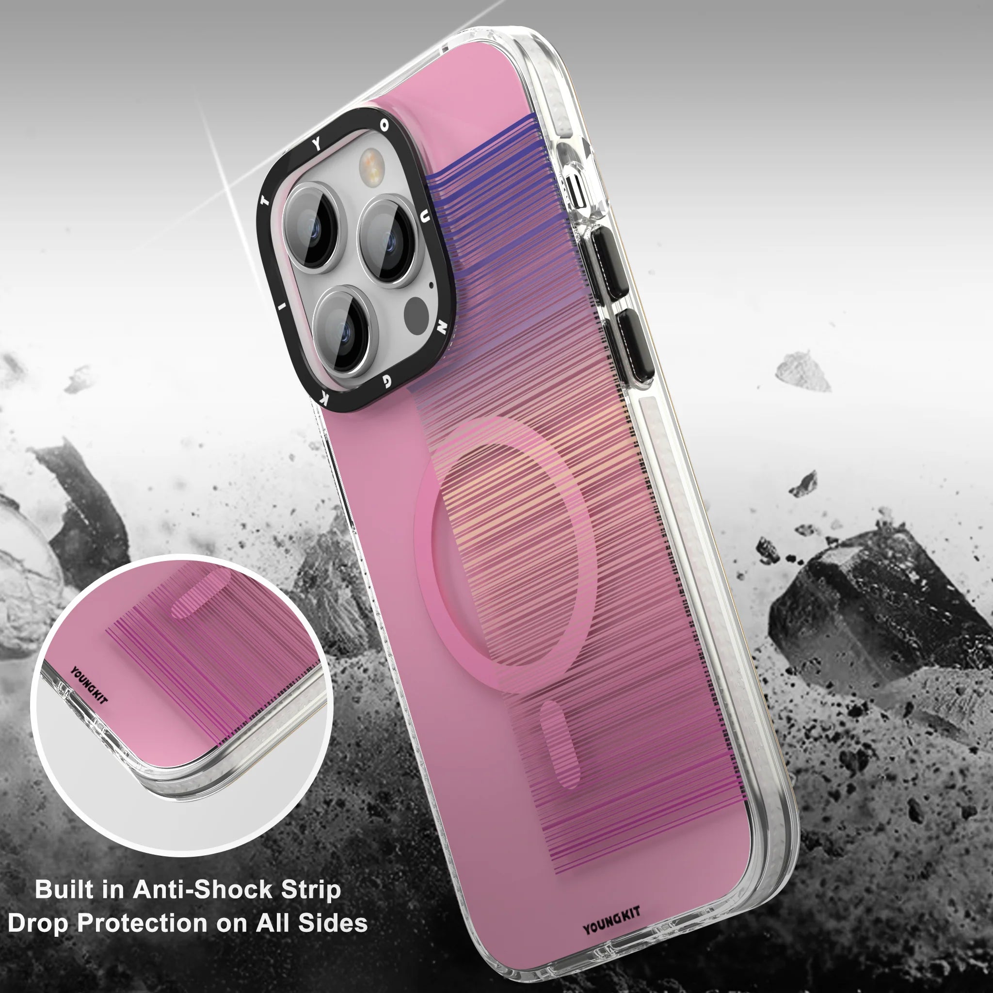 Youngkit Pure Serisi iPhone Pembe Kapak - enzaksesuar