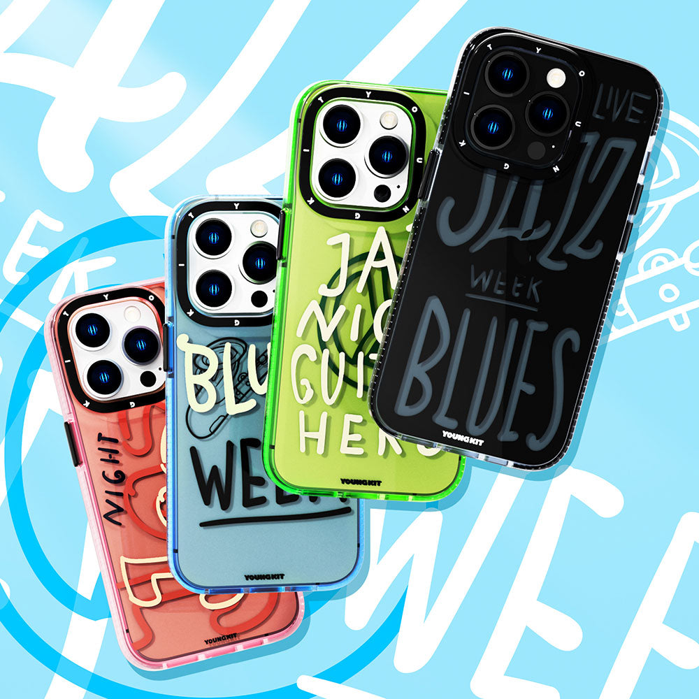 Youngkit Jazz Serisi iPhone Mavi Kapak - enzaksesuar