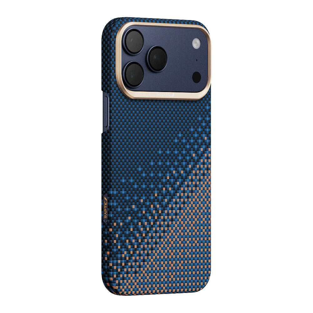 Apple iPhone 17 Pro Max Kılıf M-safe Şarj Özellikli Raptic Aramid Skin Serenity Serisi Kapak Lacivert