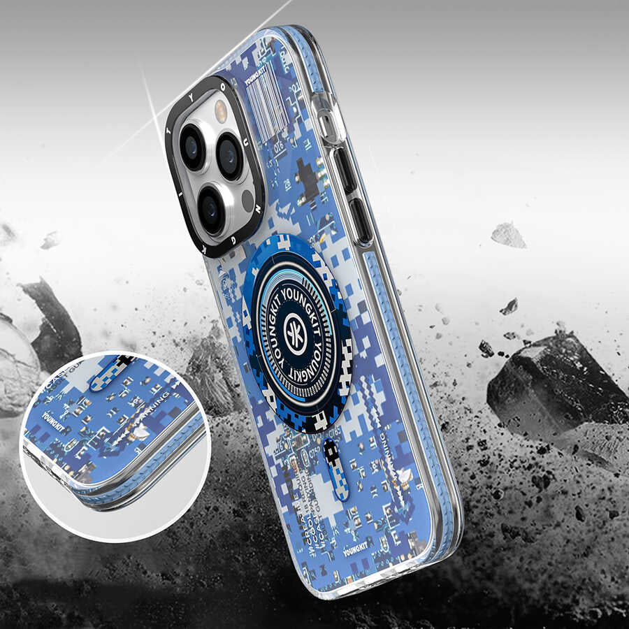 Youngkit Kamuflaj Serisi iPhone Mavi Kapak - enzaksesuar