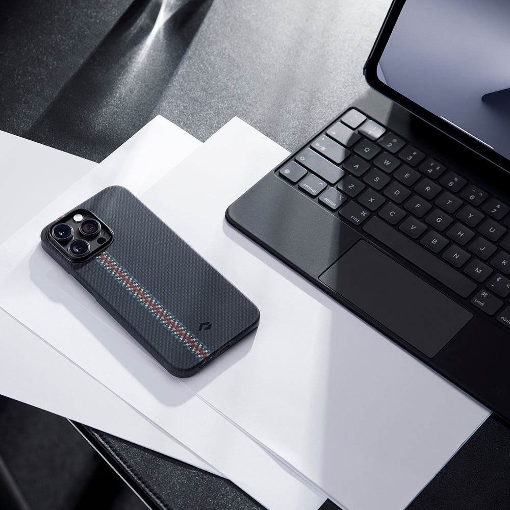 PİTAKA Magsafe Şarj Özellikli İPhone 14 Pro 600D Aramid Fiber Pitaka Tactile Woven Orchestra Serisi Rhapsody Kapak