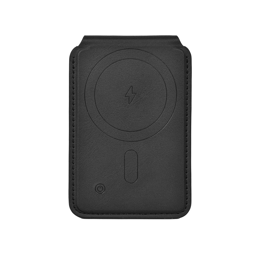 WİWU MW-005 Magnetik Standlı Kartlık Qi Kablosuz Şarj Uyumlu FindMy Özellikli Mag Wallet Siyah