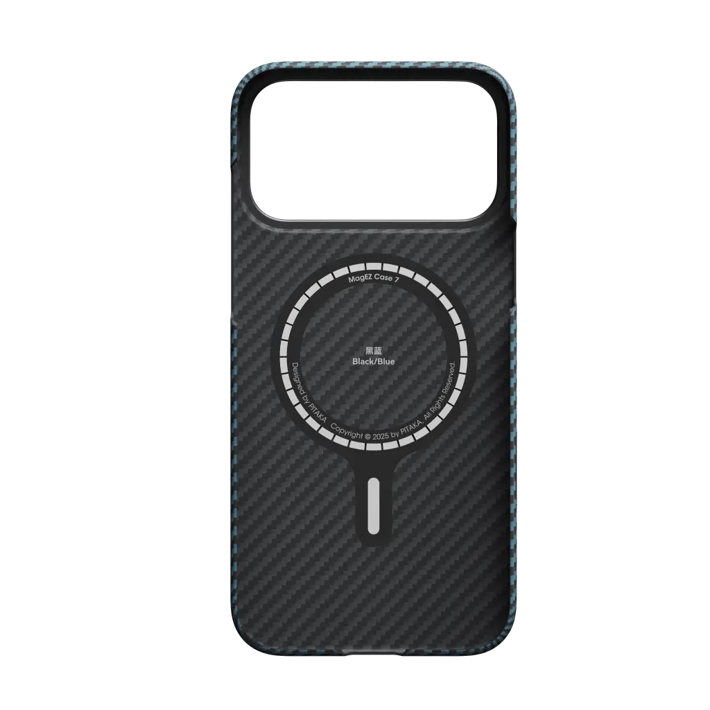 iPhone 17 Pro Max Pitaka Ultra-Slim Aramid Fiber Kılıf Siyah-Mavi