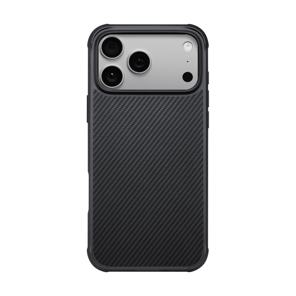 Apple iPhone 17 Pro Max Kılıf M-safe Şarj Özellikli Pitaka Aramid Pro Guard Serisi Black-Gray Kapak Siyah-Gri