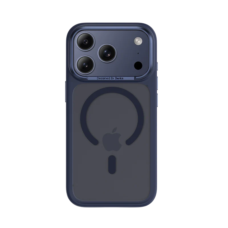 Apple iPhone 17 Pro Kılıf M-Safe Şarj Özellikli Benks Mist C-Magnet Kapak Mavi