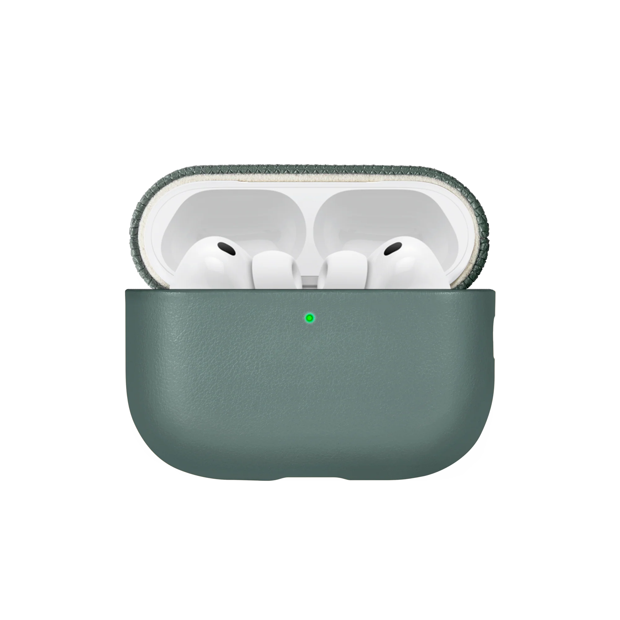 Apple AirPods Pro 3 Kılıf Qi M-Safe Şarj Özellikli Native Union Classic Serisi Suni Deri Kapak Yeşil