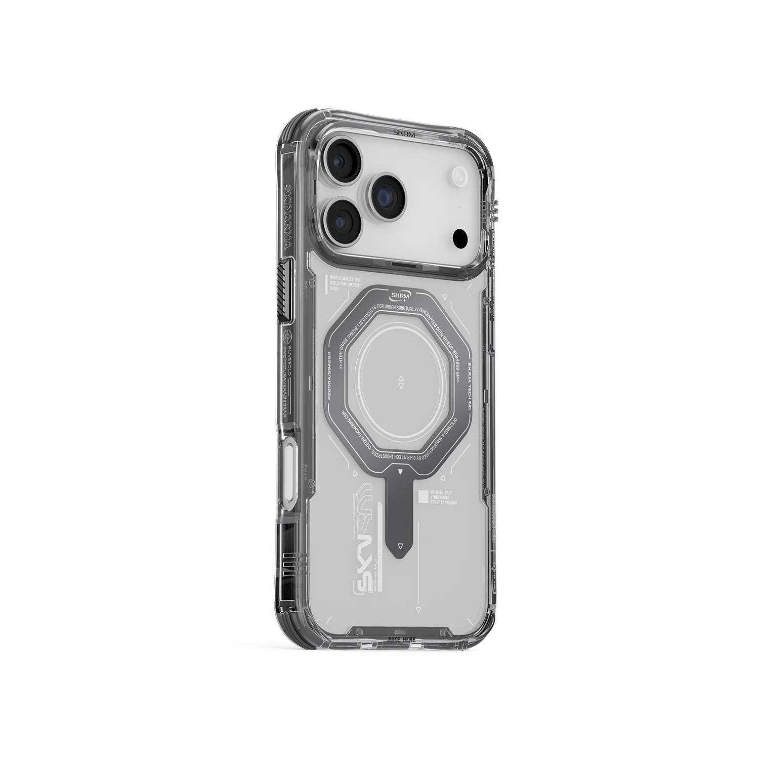 Apple iPhone 17 Pro Kılıf SkinArma M-safe Şarj Özellikli Airbag Tasarımlı Magma Kapak Füme