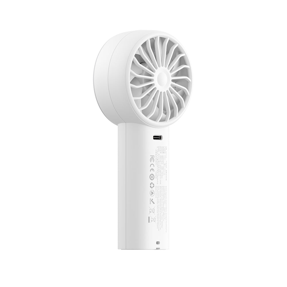 Aecooly PE01 Dijital LED Göstergeli 5 Kademeli Portatif Soğutucu El Fanı Beyaz