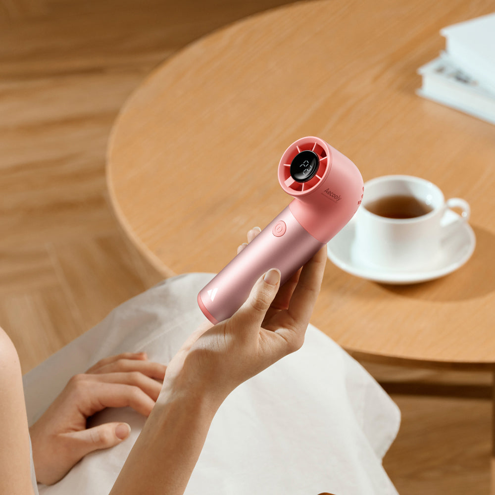 Aecooly PH01 Aero Pro Serisi Dijital LED Göstergeli Portatif Soğutucu El Fanı Pembe