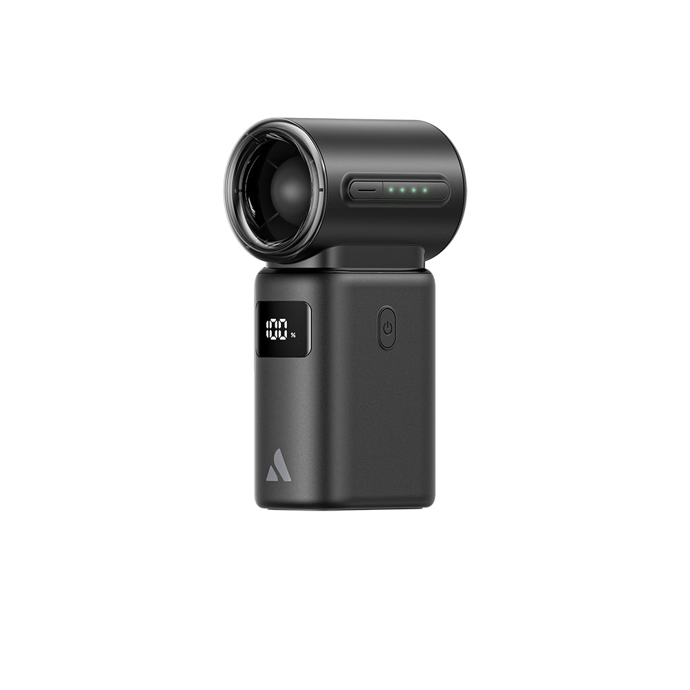 Aecooly PK01-P2 Ayrılabilir Powerbanklı Type-C Bağlantılı 4 Kademeli Universal Portatif Soğutucu Mini El Fanı 2200mAh Siyah