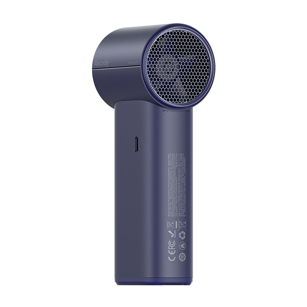 Aecooly PM02 Dijital LED Göstergeli Mist Chill Özellikli 5 Kademeli Portatif Soğutucu El Fanı Lacivert