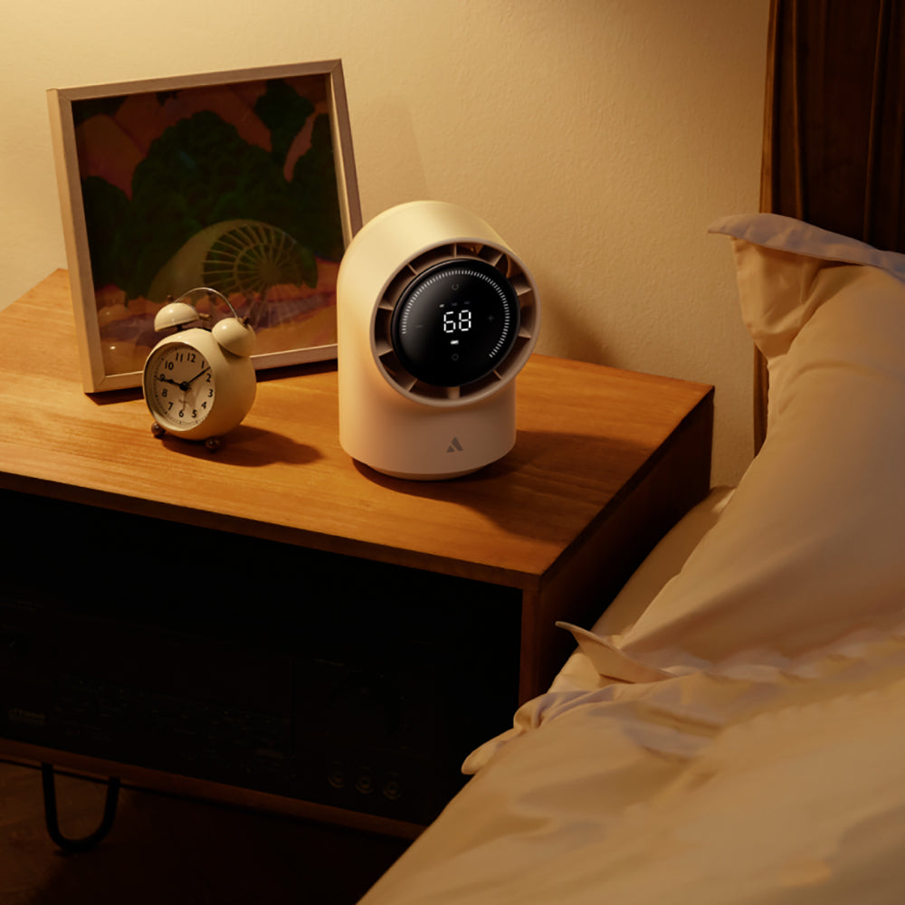 Aecooly TB01 Dijital LED Göstergeli Portatif Soğutucu Masa Fanı Bej