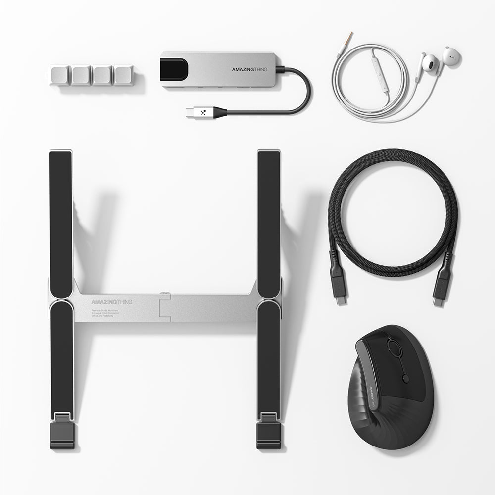 Amazingthing 5in1 Laptop Notebook Günlük Aksesuar Masaüstü Kiti Siyah-Beyaz