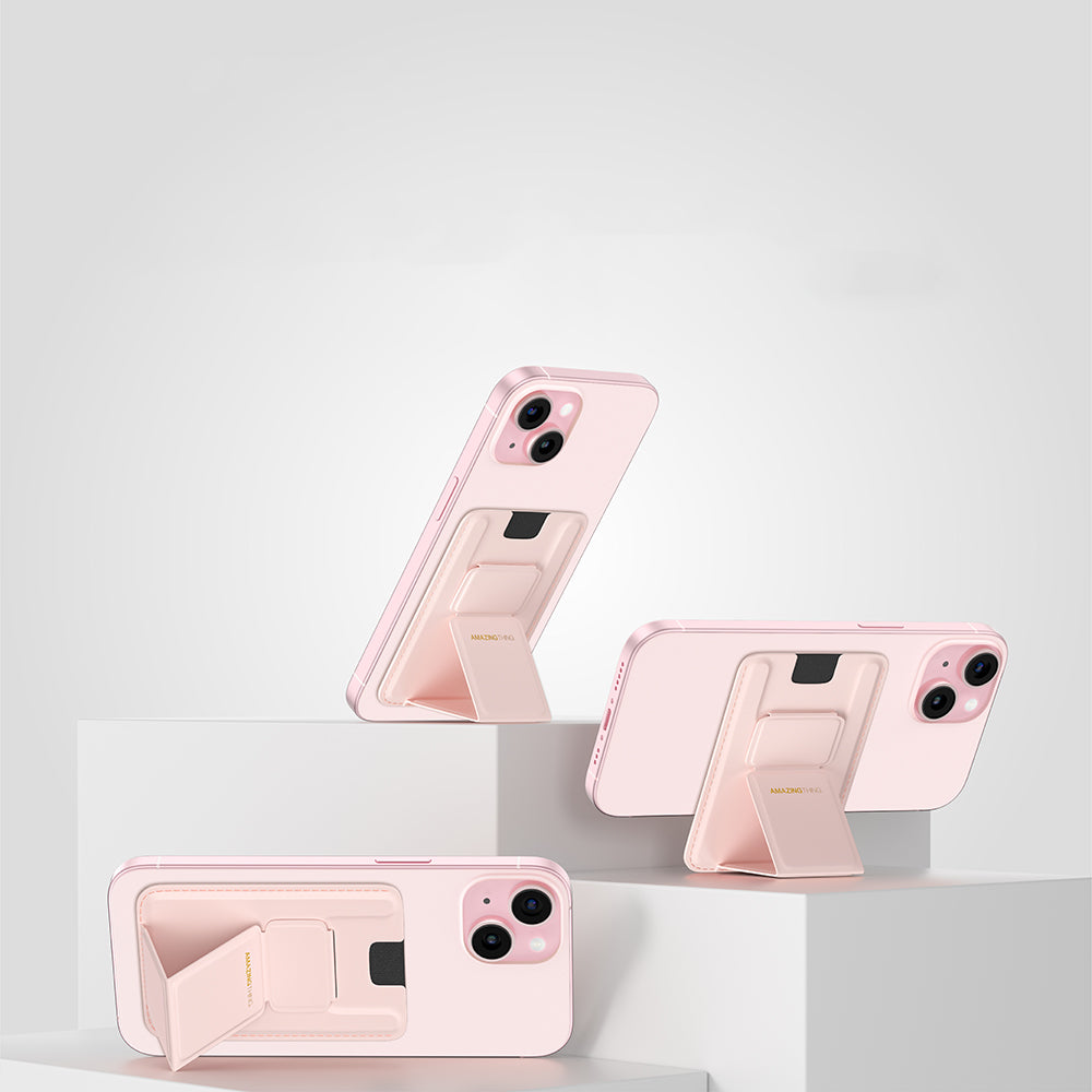 Amazingthing Edition Mag Serisi Fonksiyonel Çok Yönlü Grip Standlı Magnetik Kartlık Pembe