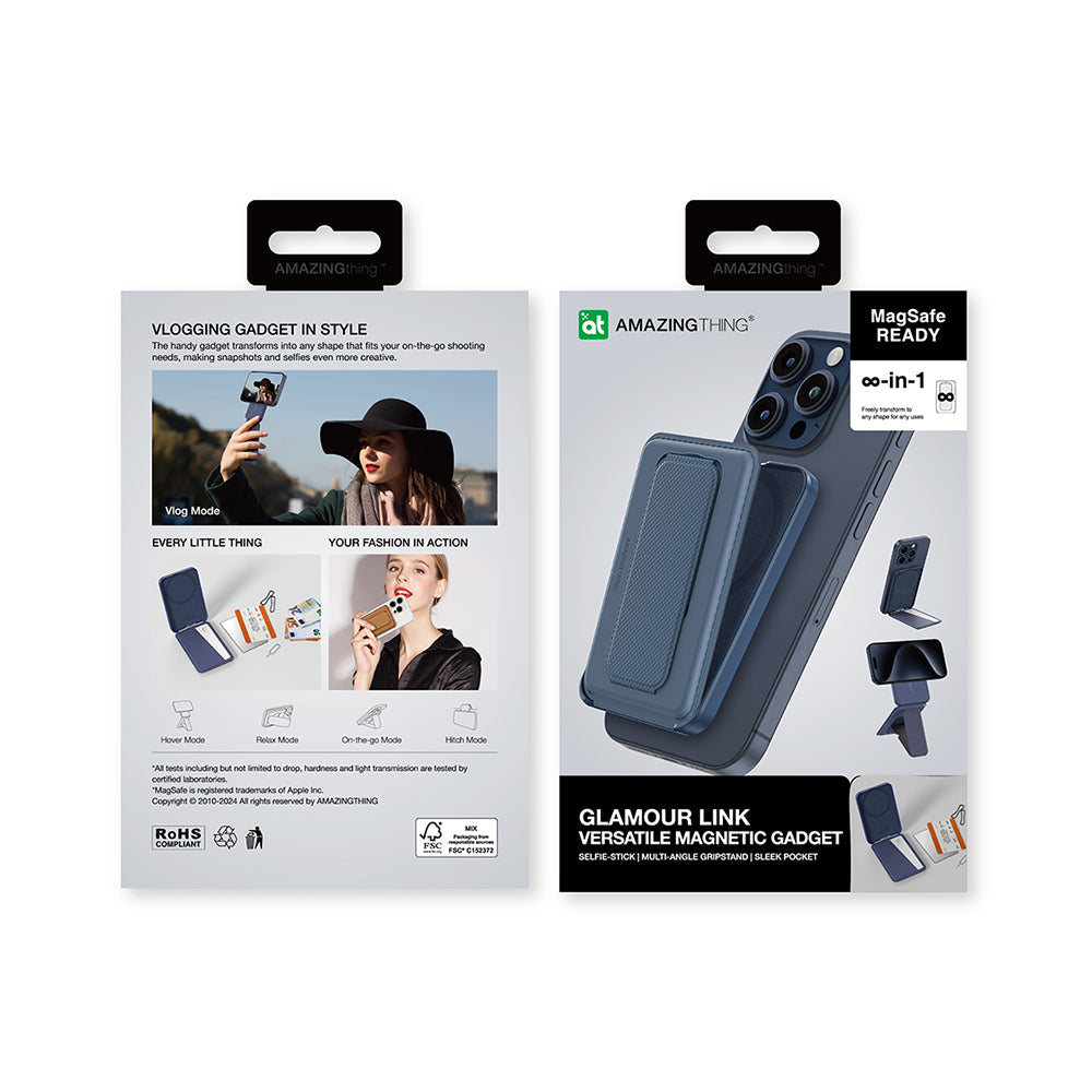 Amazingthing Glamour Link Fonksiyonel Çok Yönlü Grip Standlı Magnetik Kartlık Mavi
