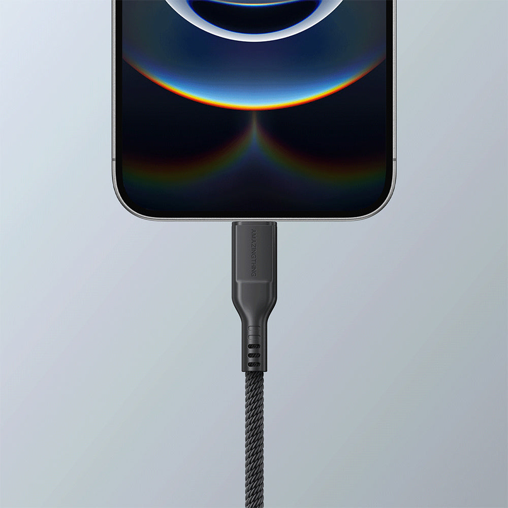 Amazingthing Thunder Pro 7X 100W Apple Watch Serisi Akıllı Saat Wireless 4in1 Type-C PD - Usb Hızlı Şarj Kablosu 1.5M Siyah