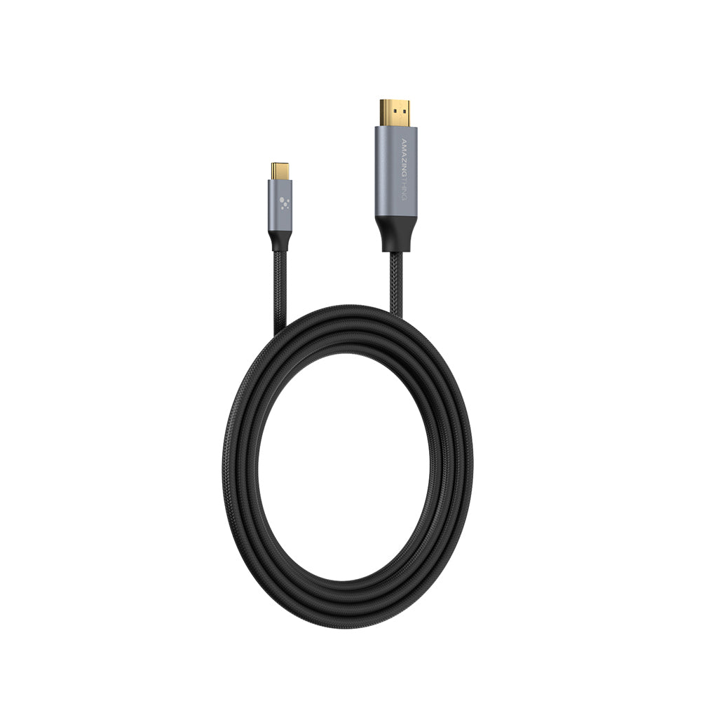 Amazingthing Thunder Pro HDTV Görüntü ve Ses Aktarıcı Type-C to HDMI Kablo Ultra HD 4K 60Hz 1.5M Gri