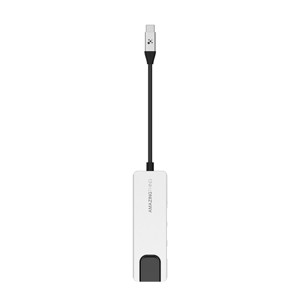 Amazingthing Thunder Pro RJ45 Type-c to HDTV 5 in 1 4K 60Hz Ethernet Dönüştürücü Adaptör Gri