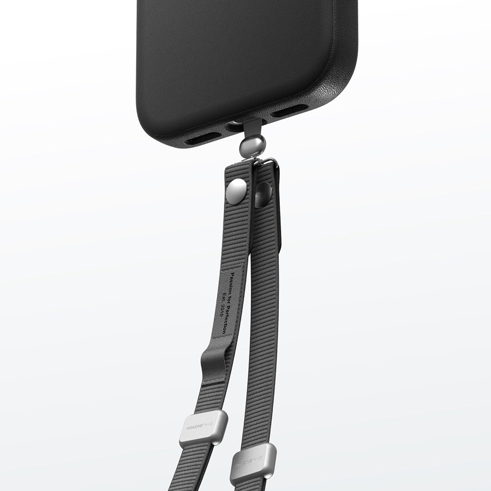 Amazingthing Titan Serisi Ayarlanabilir Manyetik Tasarımlı Telefon ve AirPods Boyun Askı İpi Siyah
