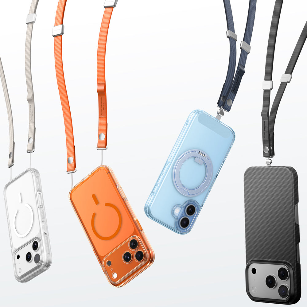 Amazingthing Titan Serisi Ayarlanabilir Manyetik Tasarımlı Telefon ve AirPods Boyun Askı İpi Turuncu