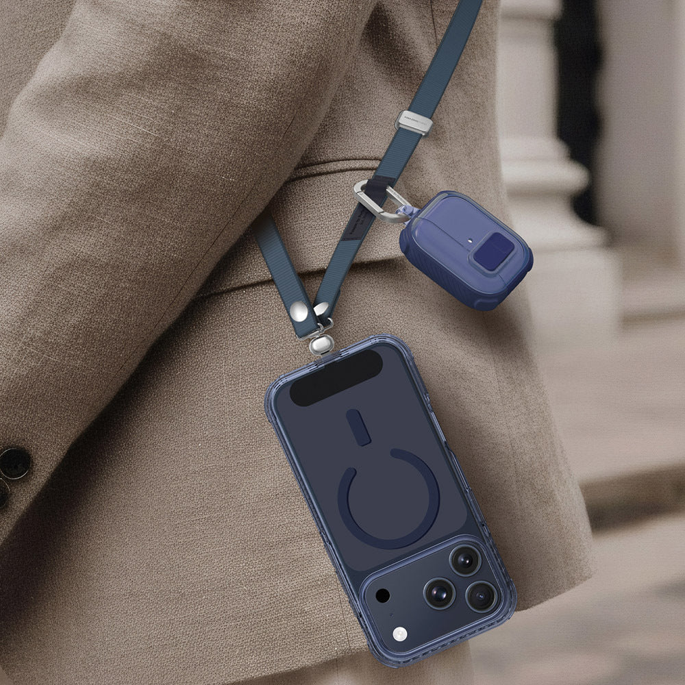 Amazingthing Titan Serisi Ayarlanabilir Manyetik Tasarımlı Telefon ve AirPods Boyun Askı İpi Mavi