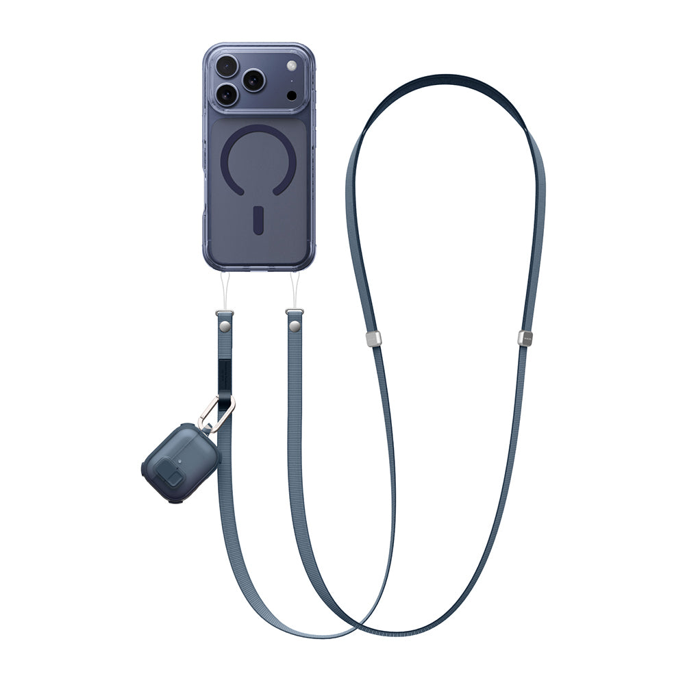 Amazingthing Titan Serisi Ayarlanabilir Manyetik Tasarımlı Telefon ve AirPods Boyun Askı İpi Mavi