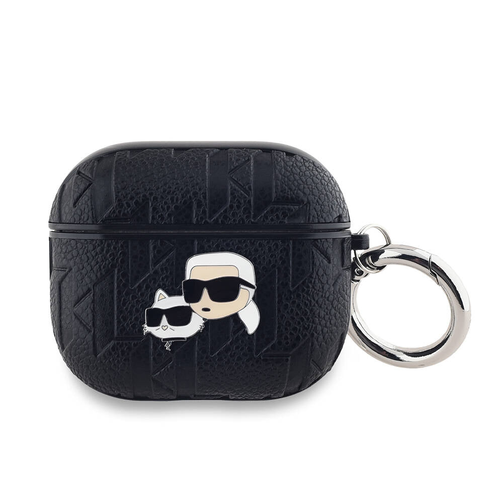 Airpods 3. Nesil Kılıf Karl Lagerfeld Orjinal Lisanslı Monogram Silikon Kılıf Siyah