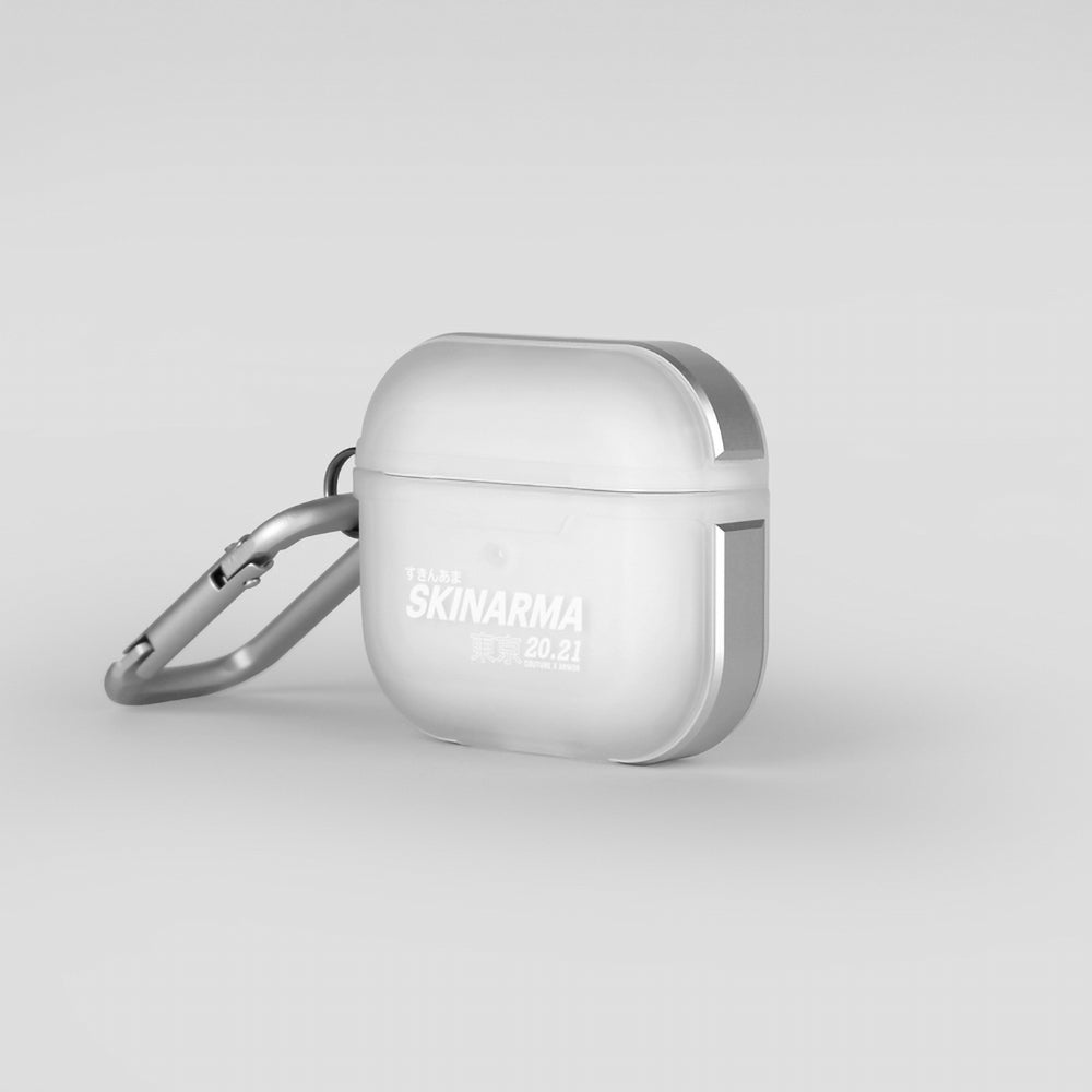Airpods 3. Nesil Kılıf SkinArma Transparan Mat Tasarım Kinzoku Kılıf Beyaz
