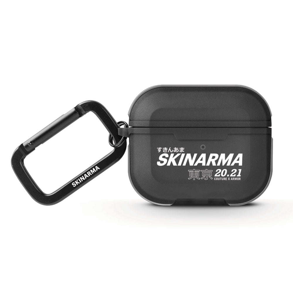 Airpods 3. Nesil Kılıf SkinArma Transparan Mat Tasarım Kinzoku Kılıf Siyah