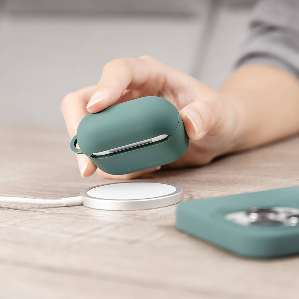 Airpods 3. Nesil Kılıf Yumuşak Dokunuşlu Likit Silikon Tasarımlı Lisanslı Switcheasy Skin Kılıf Siyah