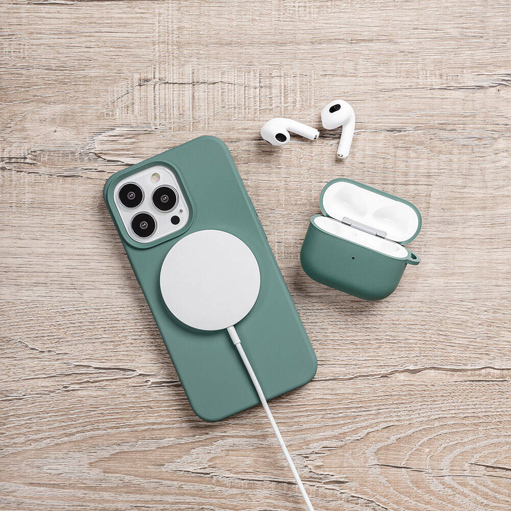 Airpods 3. Nesil Kılıf Yumuşak Dokunuşlu Likit Silikon Tasarımlı Lisanslı Switcheasy Skin Kılıf Yeşil