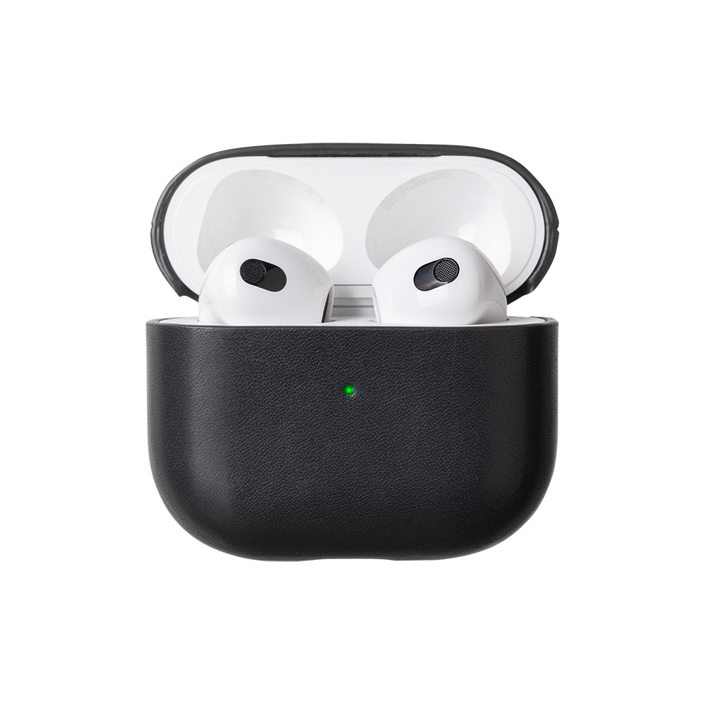 Apple AirPods 3.Nesil Kılıf M-Safe Şarj Özellikli Native Union Hakiki Nappa Derisi Klasik Kapak Siyah