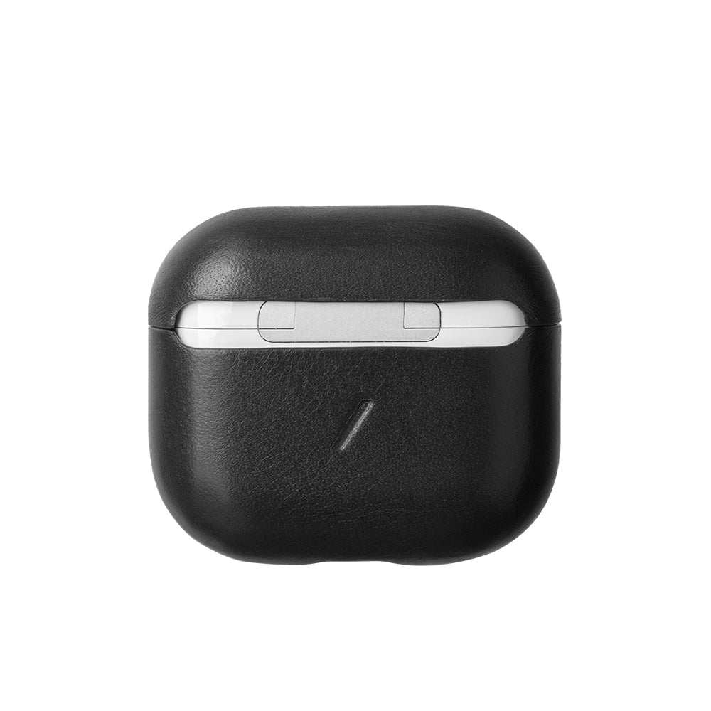 Apple AirPods 3.Nesil Kılıf M-Safe Şarj Özellikli Native Union Hakiki Nappa Derisi Klasik Kapak Siyah