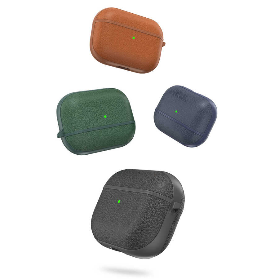 Airpods 3.Nesil Kılıf Wiwu Calfskin Kılıf Kahverengi