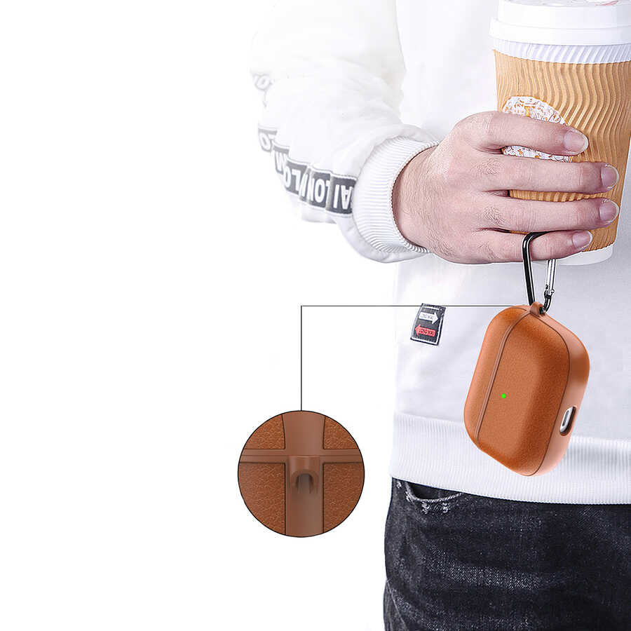 Airpods 3.Nesil Kılıf Wiwu Calfskin Kılıf Yeşil