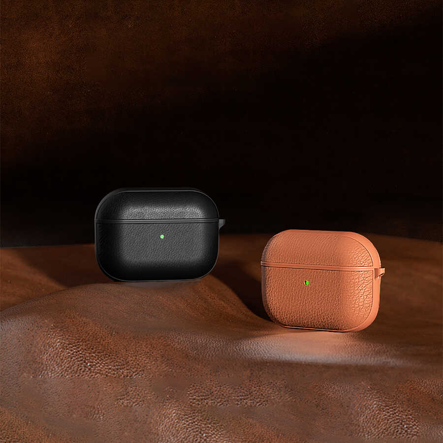 Airpods 3.Nesil Kılıf Wiwu Calfskin Kılıf Siyah