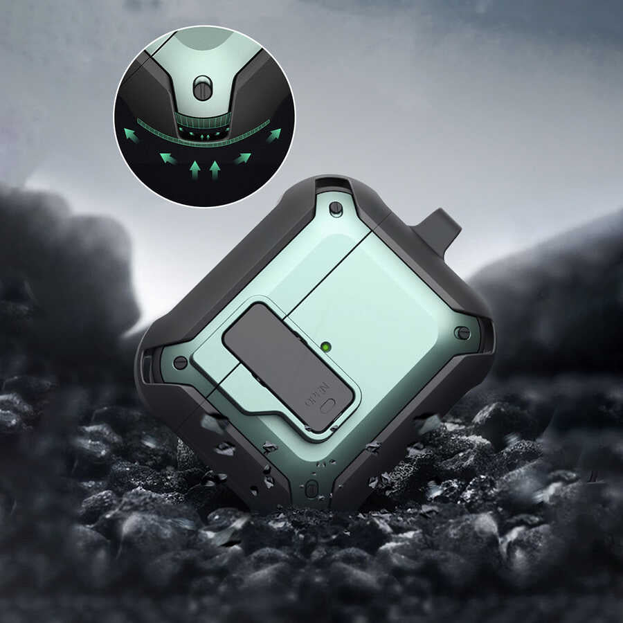 Airpods 3.Nesil Kılıf Wiwu Mecha Kılıf Siyah