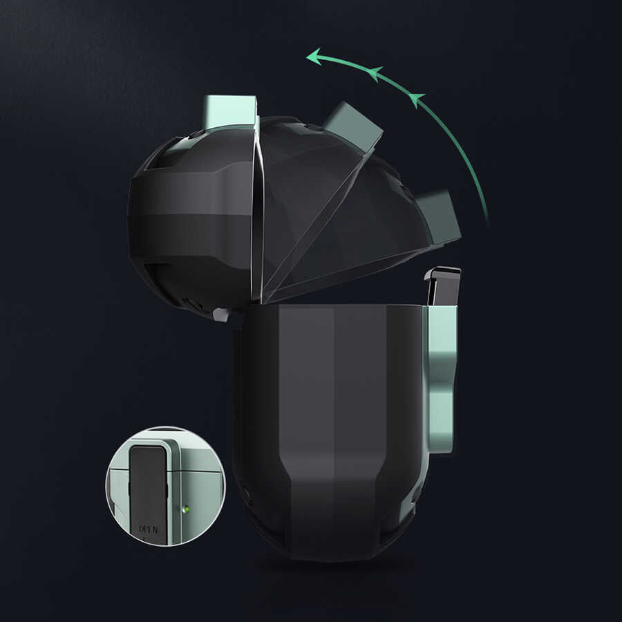 Airpods 3.Nesil Kılıf Wiwu Mecha Kılıf Siyah-Mavi