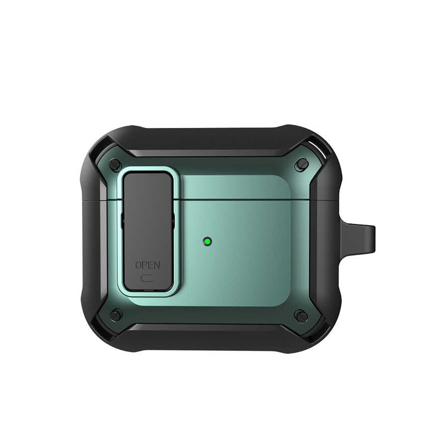 Airpods 3.Nesil Kılıf Wiwu Mecha Kılıf Siyah-Yeşil