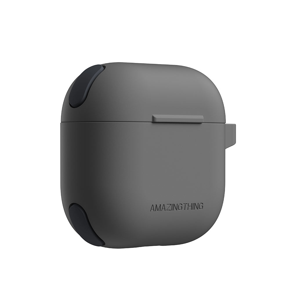 Apple Airpods 4 Amazingthing Airbag Köşe Tasarımlı Omni Serisi Silikon Kapak Siyah