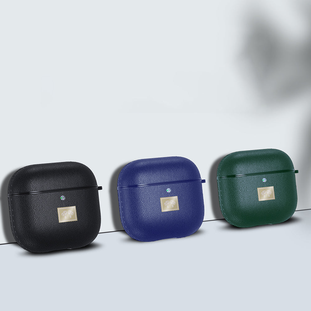 Airpods 4 Kılıf Deri Görünümlü Askı Aparatlı Wlons Kılıf Koyu Yeşil