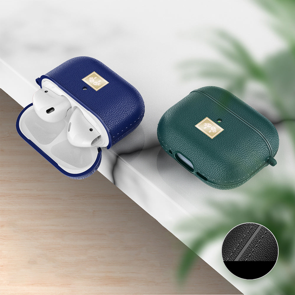 Airpods 4 Kılıf Deri Görünümlü Askı Aparatlı Wlons Kılıf Koyu Yeşil