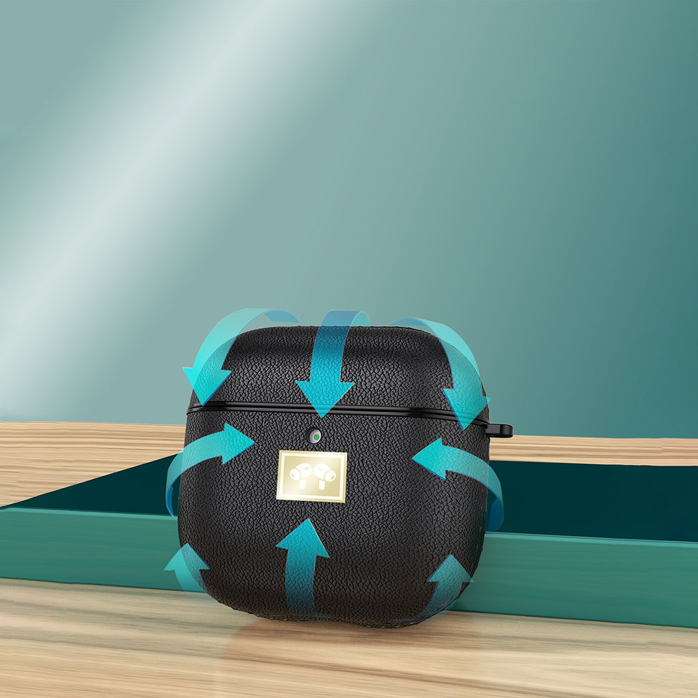 Airpods 4 Kılıf Deri Görünümlü Askı Aparatlı Wlons Kılıf Siyah