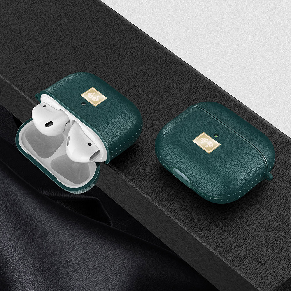 Airpods 4 Kılıf Deri Görünümlü Askı Aparatlı Wlons Kılıf Koyu Yeşil