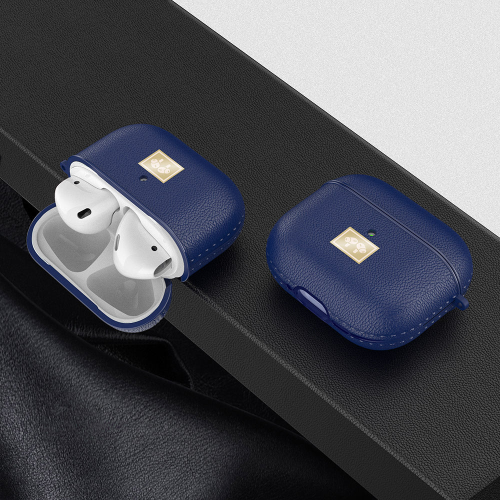 Airpods 4 Kılıf Deri Görünümlü Askı Aparatlı Wlons Kılıf Siyah