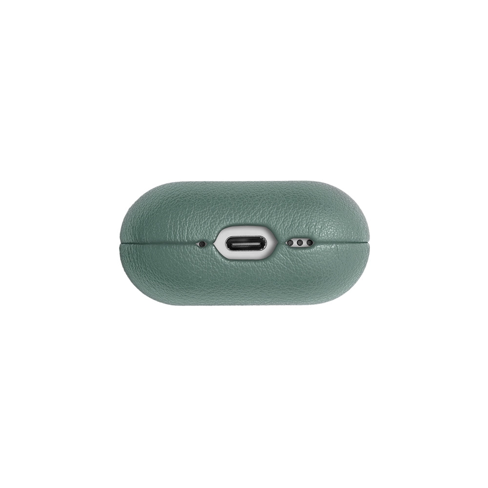 Apple AirPods 4 Kılıf Qi M-Safe Şarj Özellikli Native Union RE Classic Serisi Suni Deri Kapak Yeşil