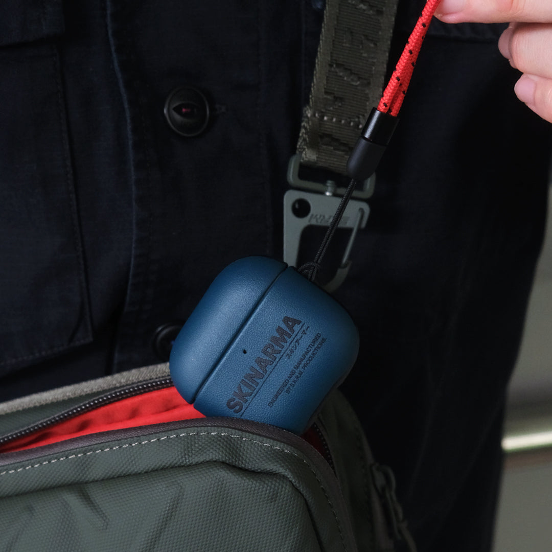 Airpods 4 Kılıf Skinarma PU Deri Tasarım Spunk Kılıf Koyu Yeşil