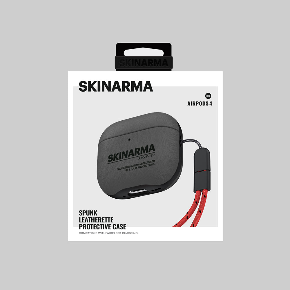 Airpods 4 Kılıf Skinarma PU Deri Tasarım Spunk Kılıf Mavi